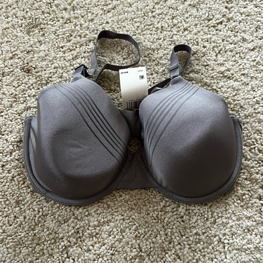 New Warner’s Bra wired stretch band grey silver dusty purple 38D